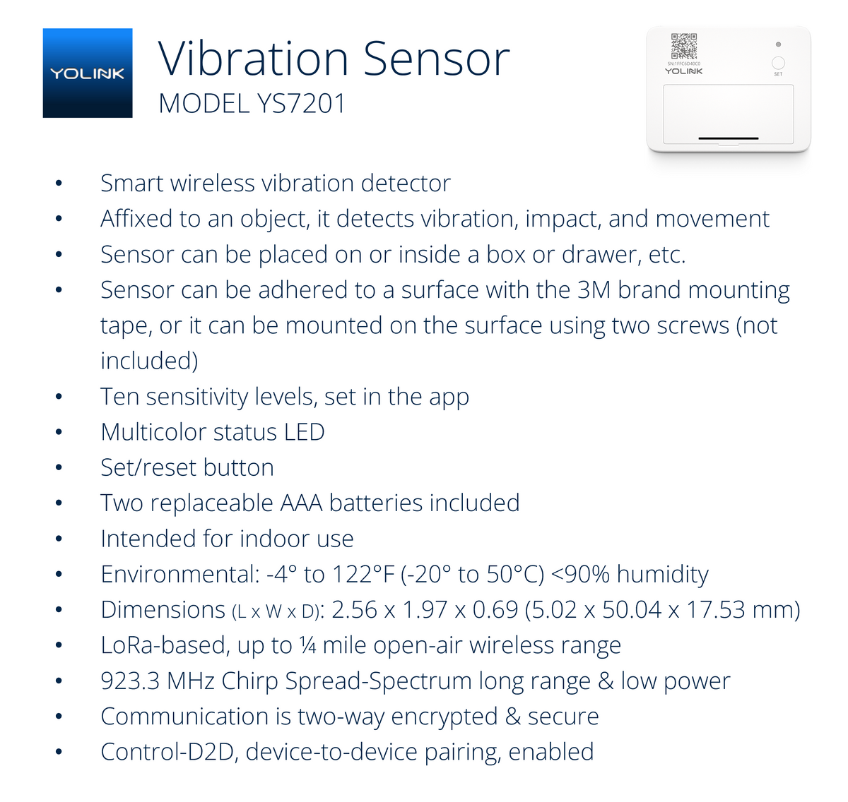 Smart Vibration Sensor 10-Pack YoLink Smart Vibration Sensor 10-Pack YoLink
