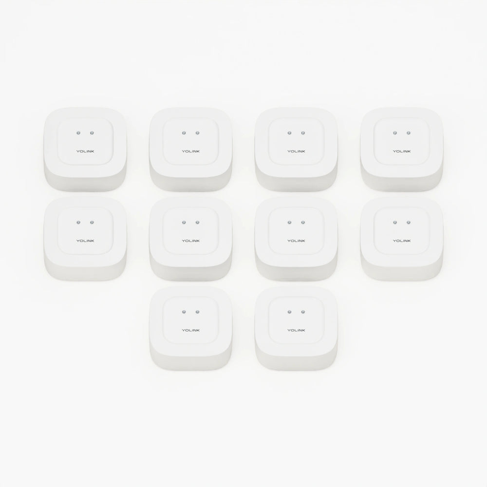 YoLink Water Leak Sensor 1, 10-Pack — arranged main components