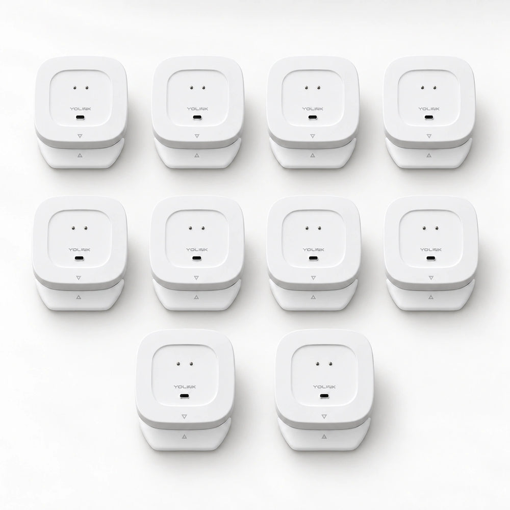YoLink Water Leak Sensor 4 MoveAlert, 10-Pack — arranged main components