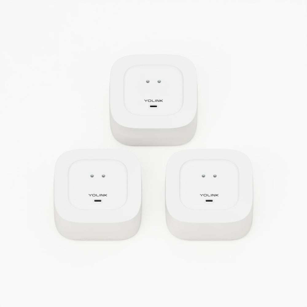 YoLink Water Leak Sensor 4, 3-Pack — arranged main components