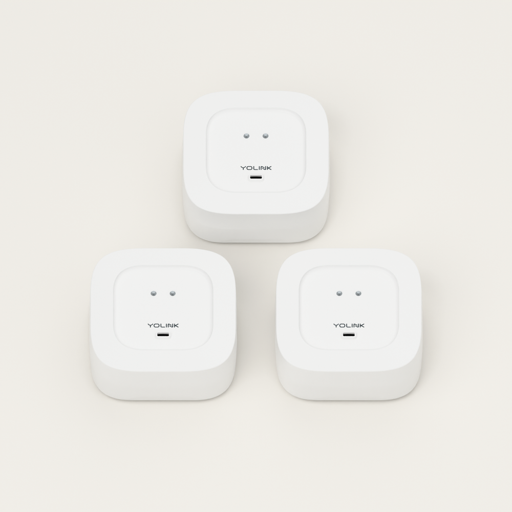 YoLink Water Leak Sensor 4, 3-Pack — arranged main components