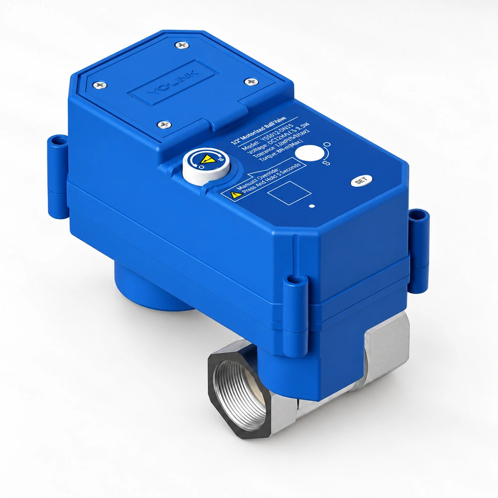 YoLink X3 Smart Stainless Steel Motorized Ball Valve — product-only photograph