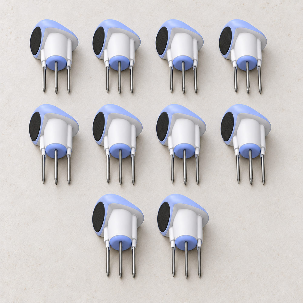 YoLink Solar Soil Detector, 10-Pack — arranged main components