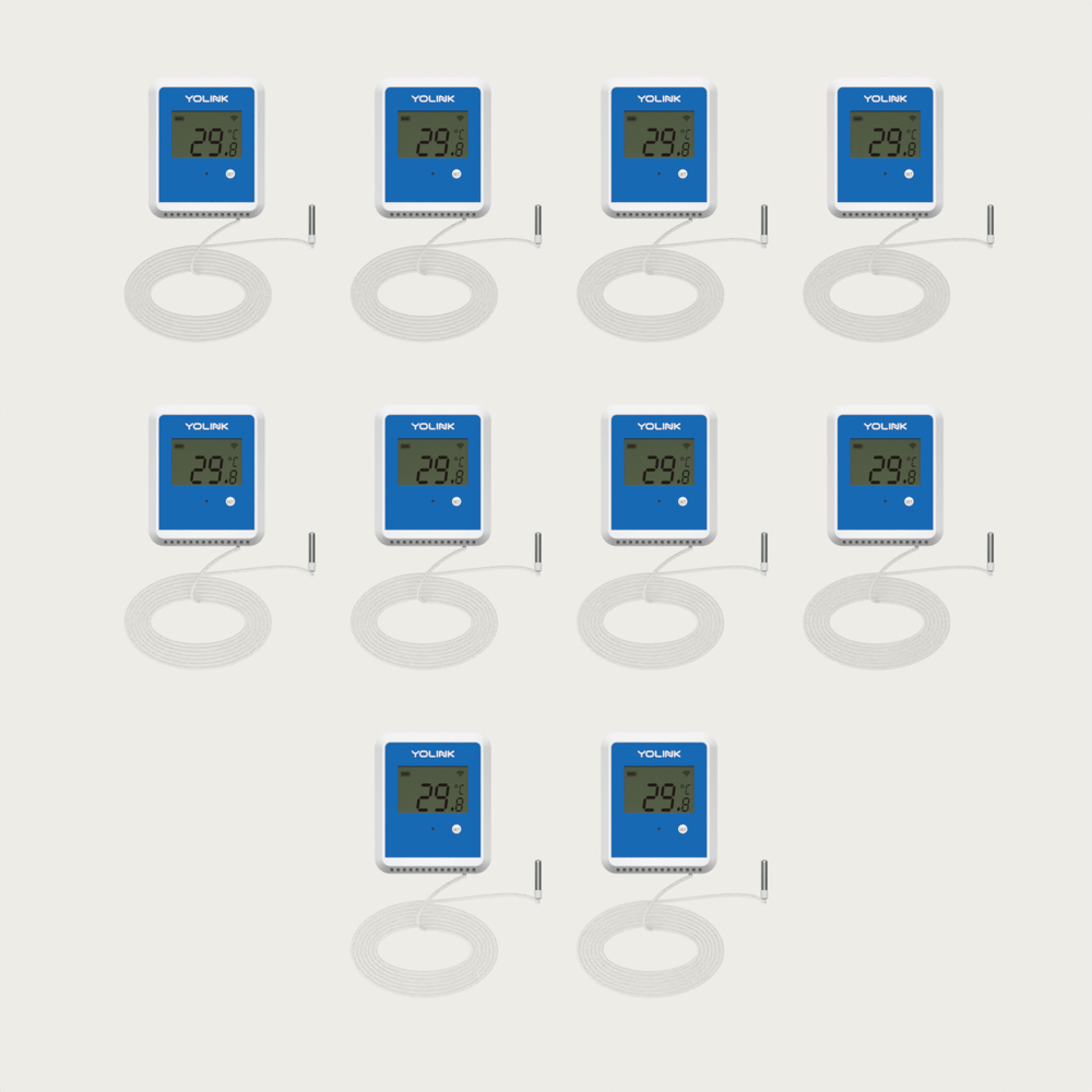 YoLink X3 Outdoor Temperature Sensor, 10-Pack — arranged main components