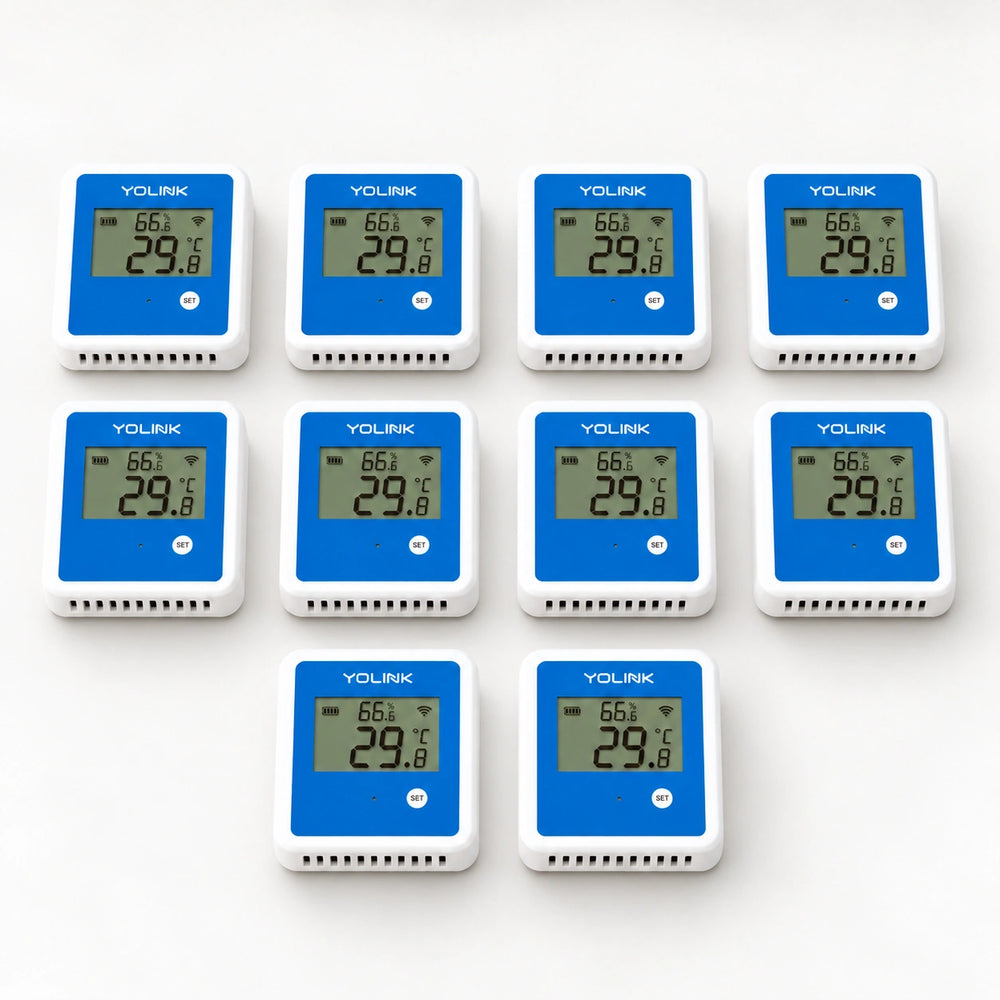 YoLink X3 Outdoor Temperature & Humidity Sensor, 10-Pack — arranged main components