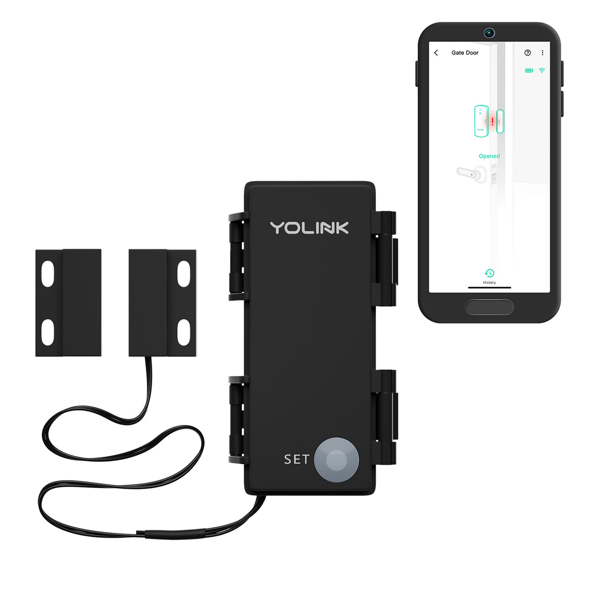 YoLink Sensor inteligente de puerta y ventana LoRa: rango al aire libre de  hasta 1/4 millas, recordatorios de apertura izquierda de puerta, duración
