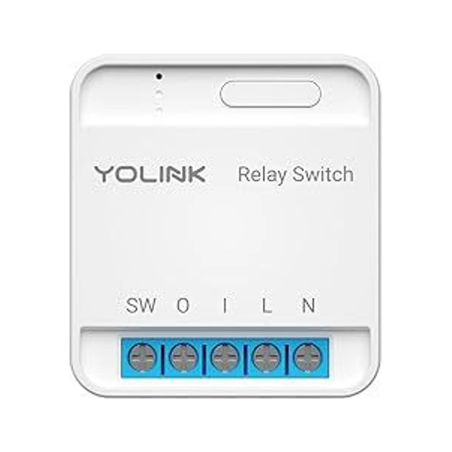 YoLink Relay Switch for Indoor Lighting, Any Home Appliances, Electric Circuits, Office Equipment up to 15A, Real-Time Power Monitor, App Push, Email, SMS, Alexa, Google, IFTTT, HA