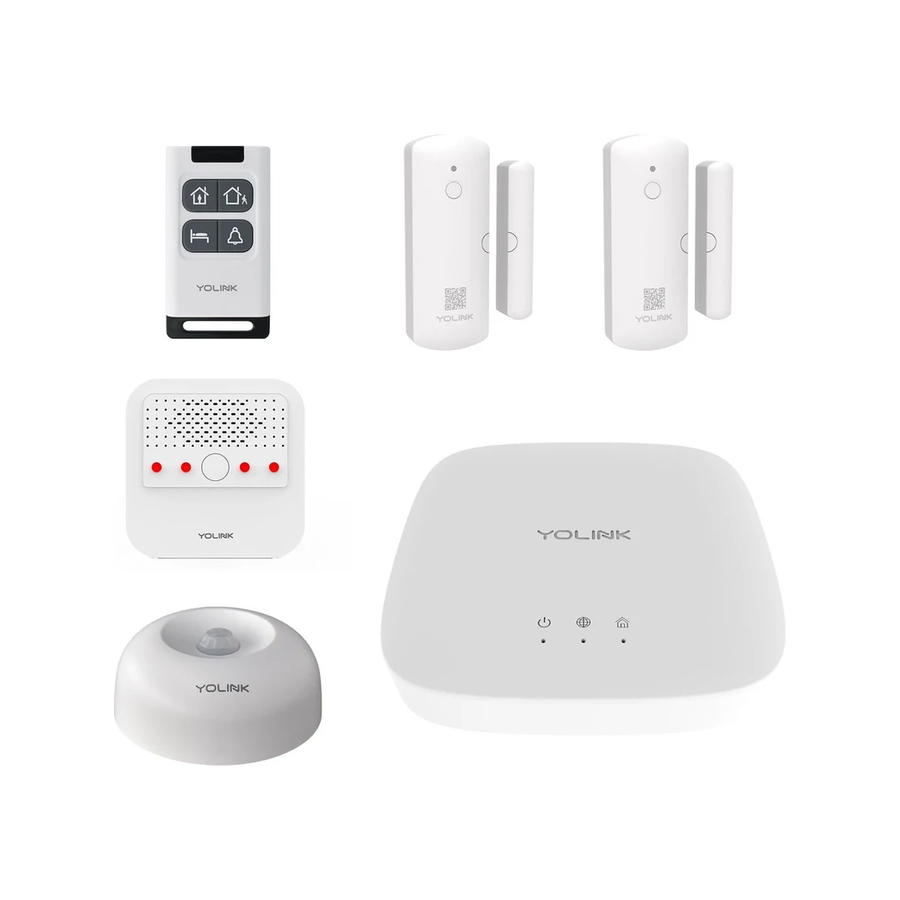 YoLink Home Security Starter Kit - Wireless Smart DIY Burglar Alarm, Intrusion Detection, LoRa, Motion, Door Sensors, Siren & Hub