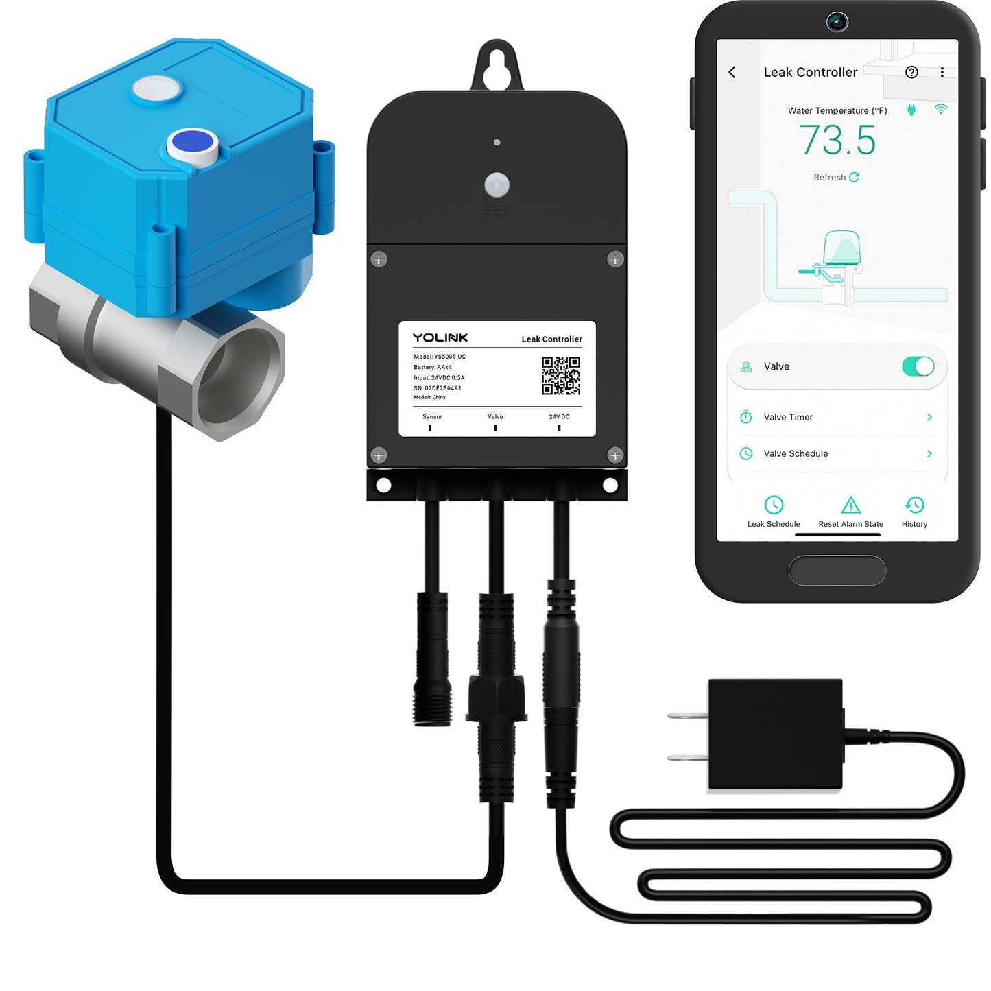 Leak Valve Controller YS5005, size 1 1/2-Inch DN Series Stainless Steel Motorized Valve