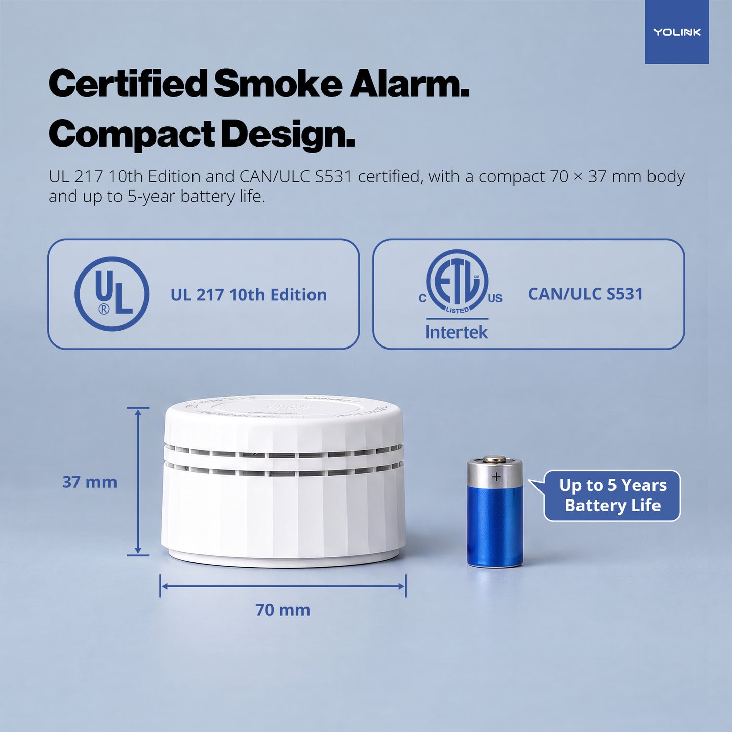 Photoelectric Smoke Alarm 5-Pack