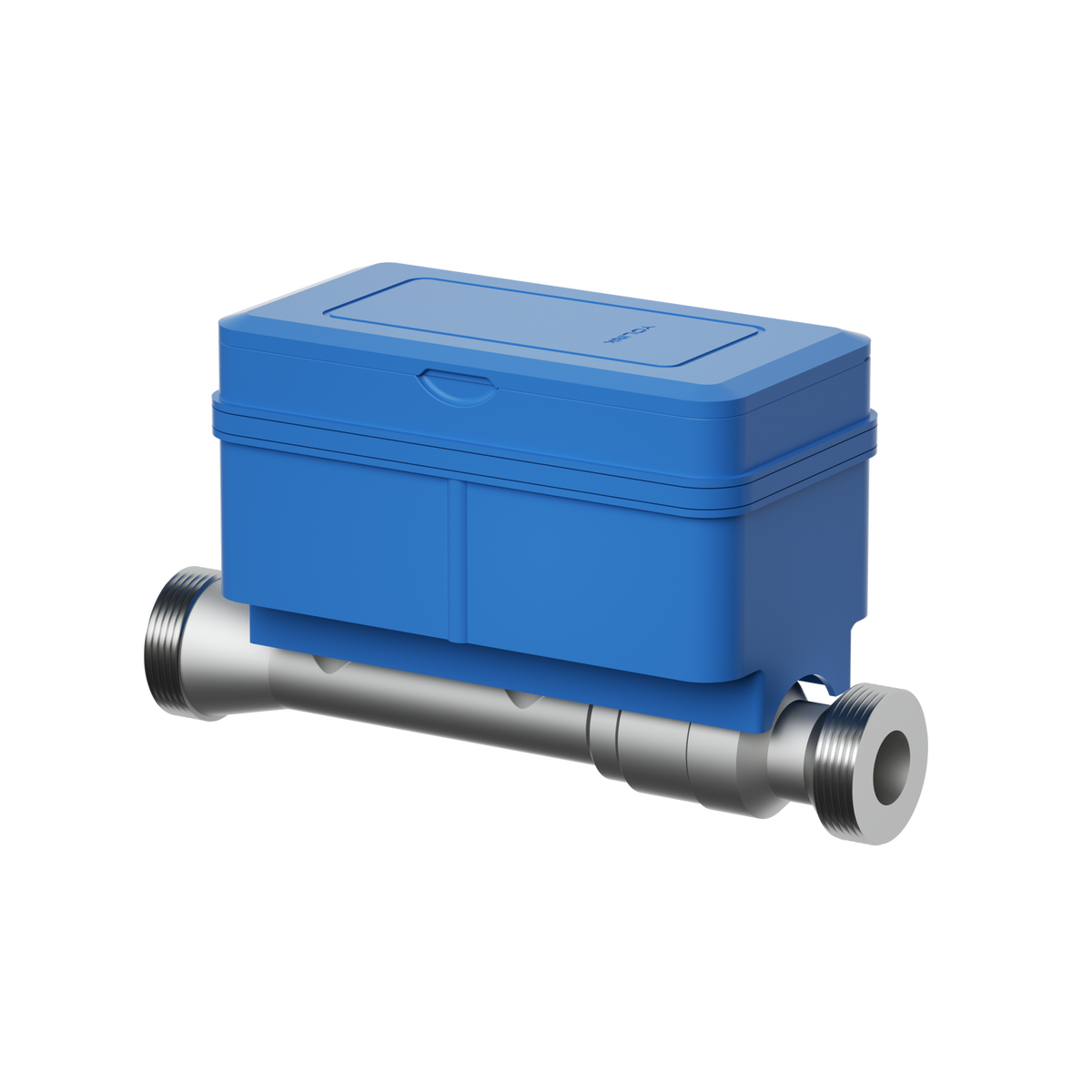 Blue FlowSmart water meter, front view