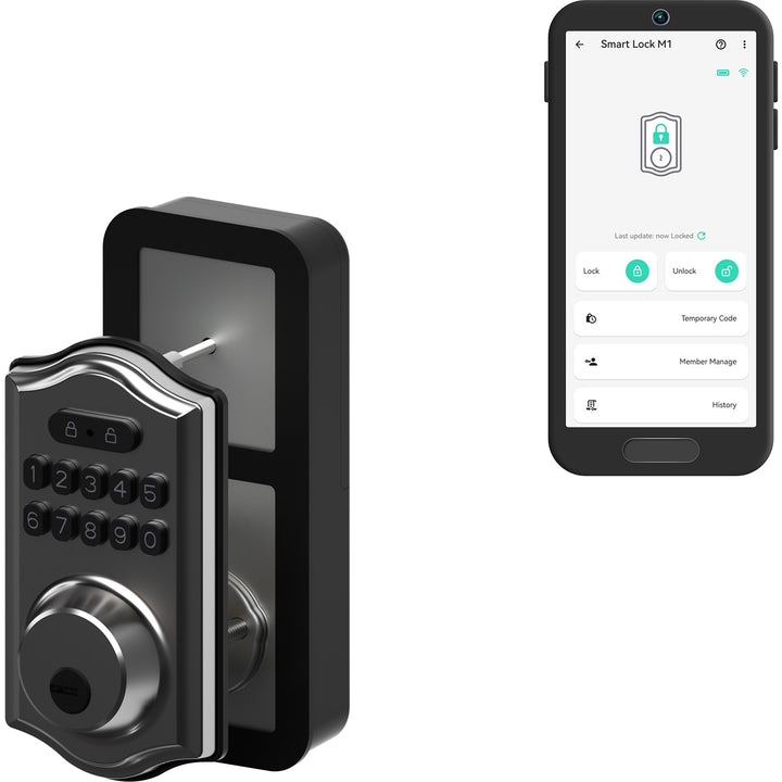 YoLink Smart Deadbolt Lock with Keypad in a natural home setting
