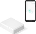 YoLink Hub 3 and smartphone with app interface on a white background
