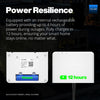 Power resilience for YoLink Hub 3 equipped with internal rechargeable battery with 4 hours of power during outages.