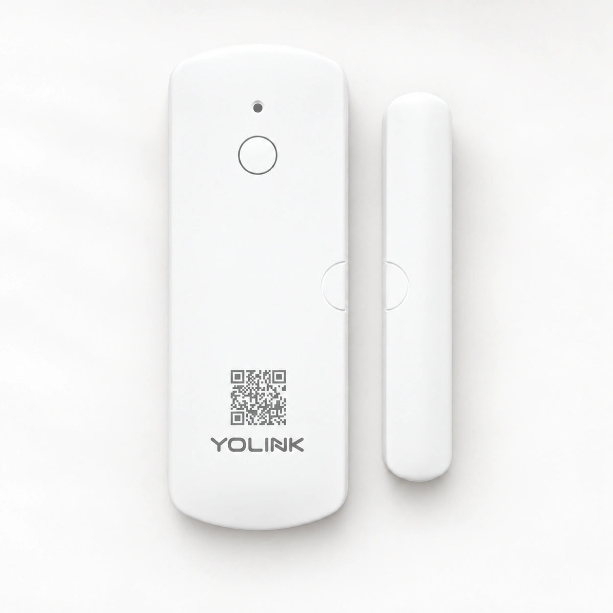 YoLink Door Sensor — product-only photograph on smooth neutral off-white with soft diffused daylight shadows