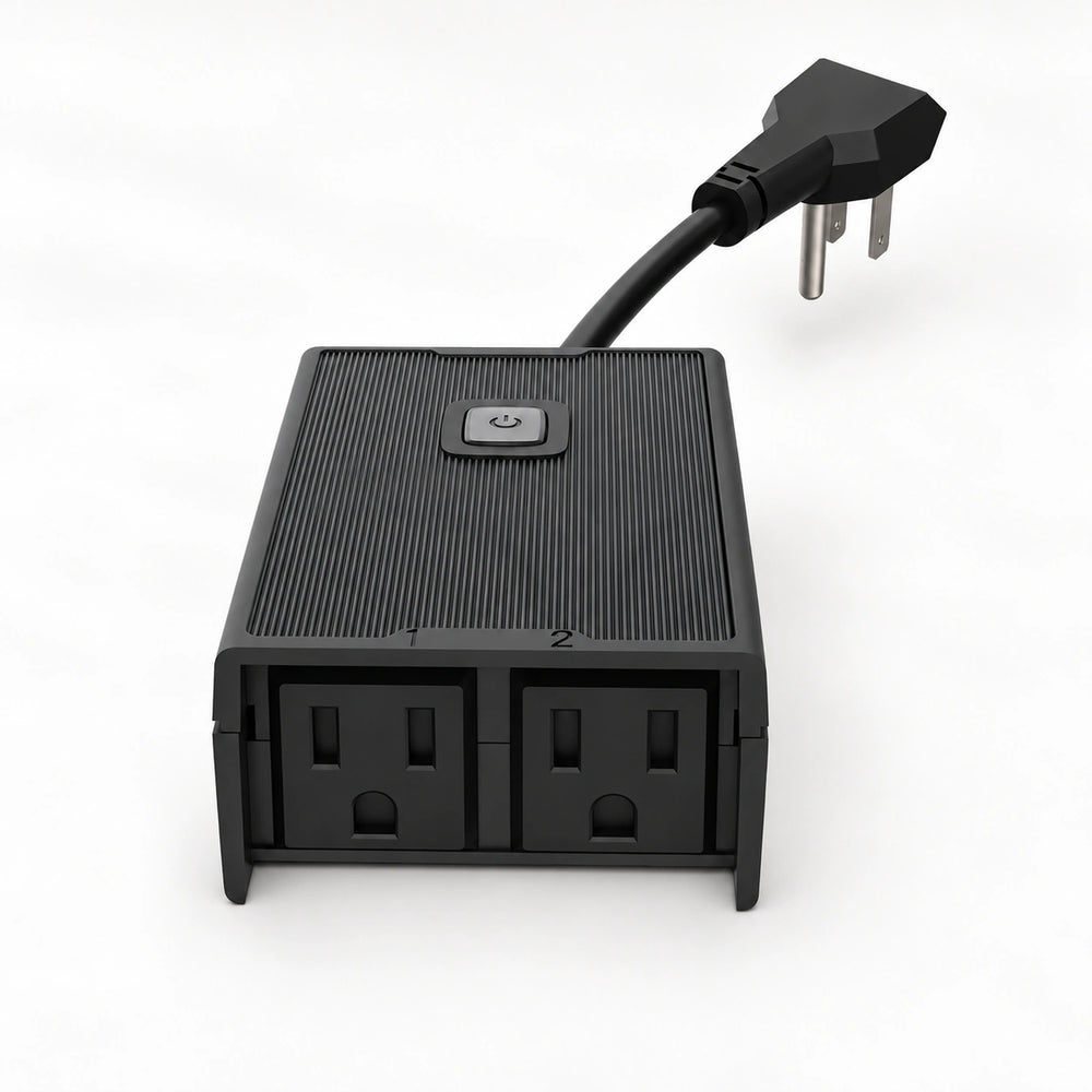 YoLink Outdoor Plug with Two Independent Outlets — product-only photograph