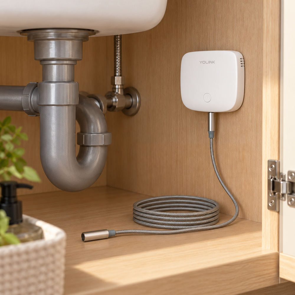 YoLink Water Leak Sensor 2 in a natural home setting