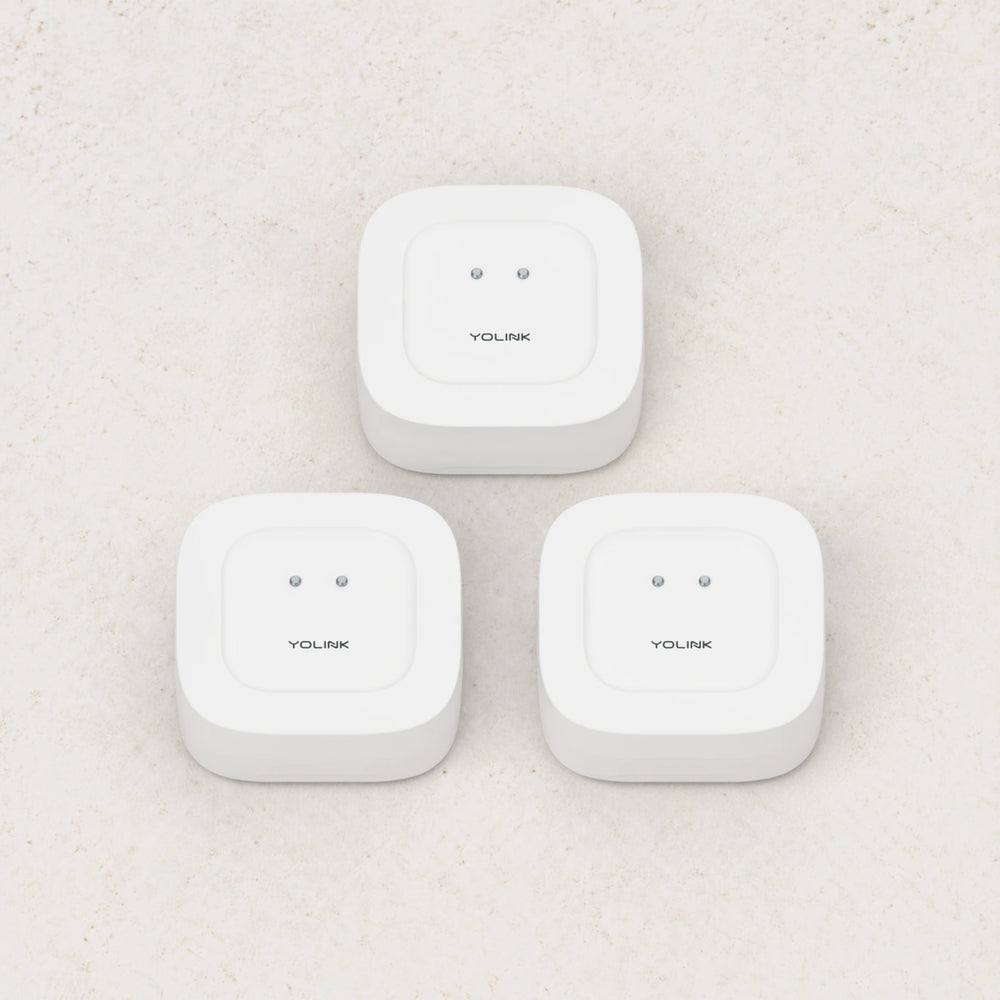YoLink Water Leak Sensor 1, 3-Pack — arranged main components