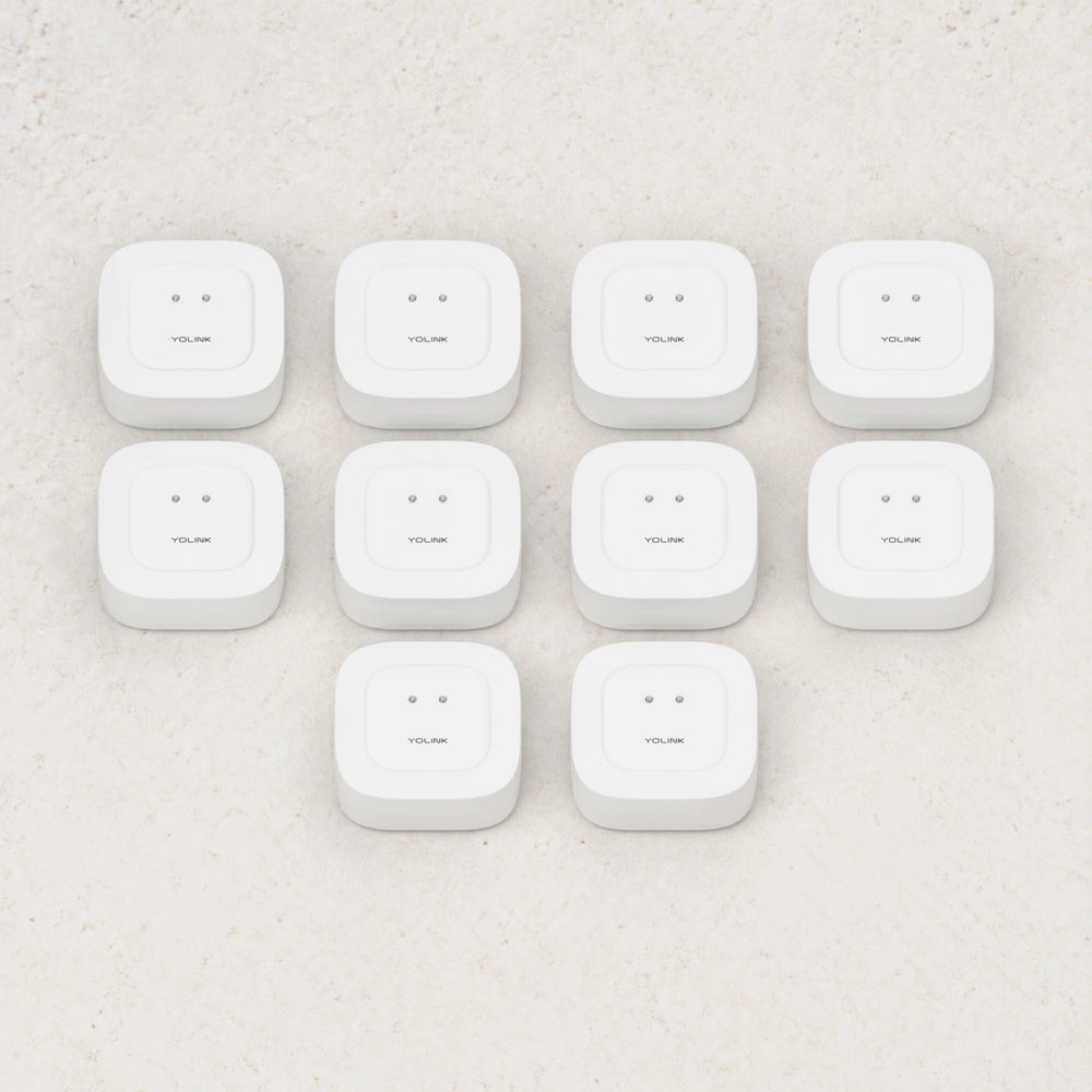 YoLink Water Leak Sensor 1, 10-Pack — arranged main components