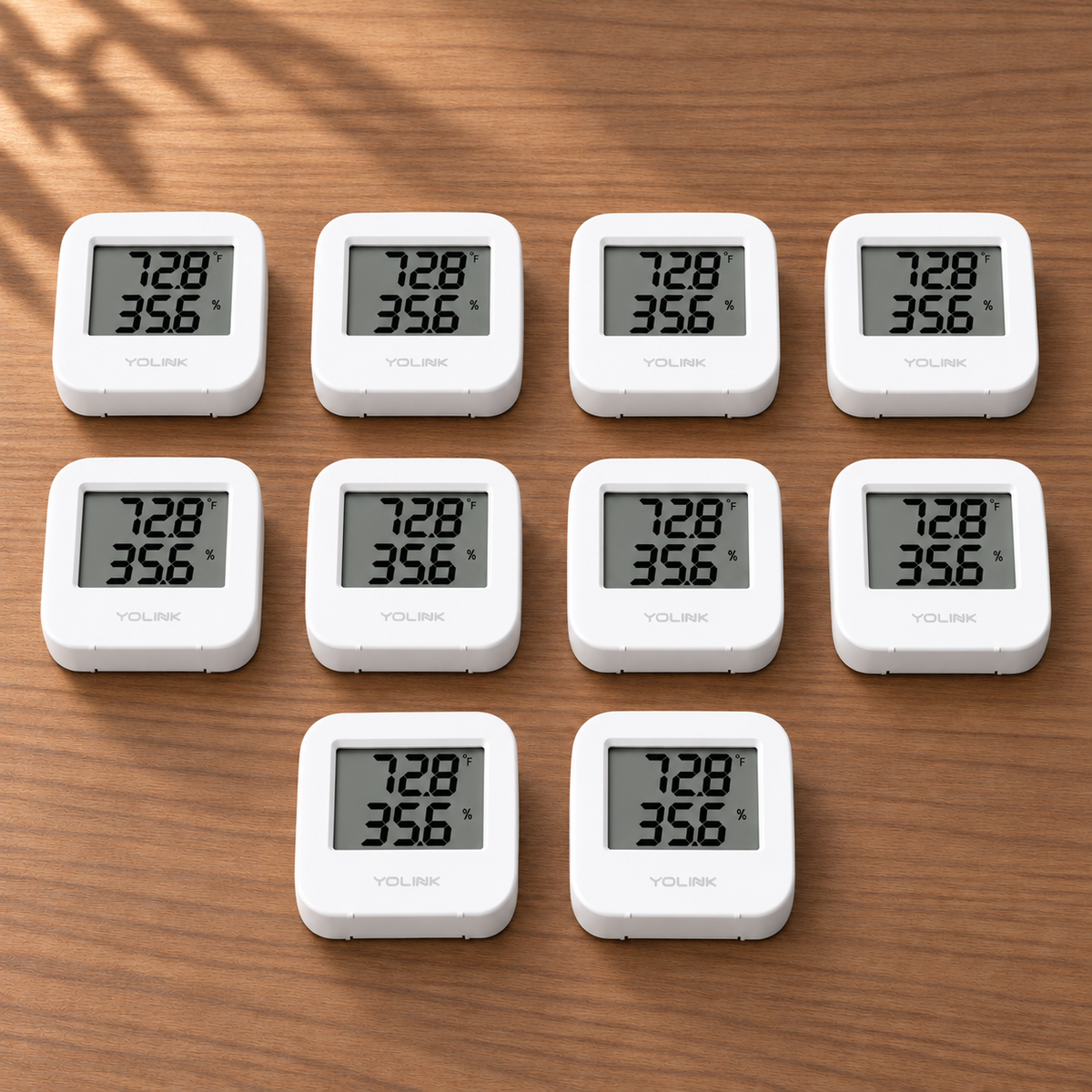 YoLink Temperature & Humidity Sensor, 10-Pack — arranged main components