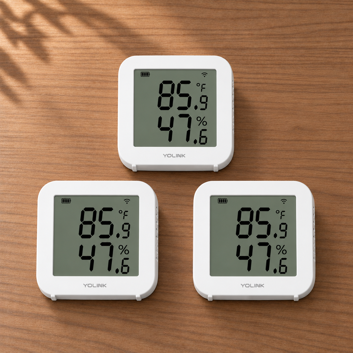 YoLink X3 Temperature & Humidity Sensor, 3-Pack — arranged main components