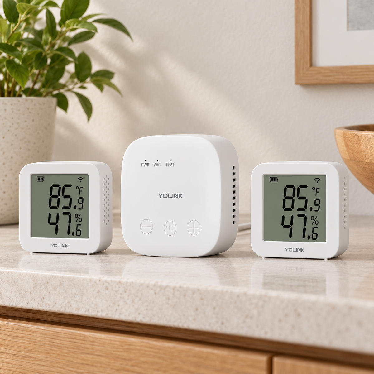 YoLink X3 Temperature & Humidity Sensor Starter Kit — representative natural-use view