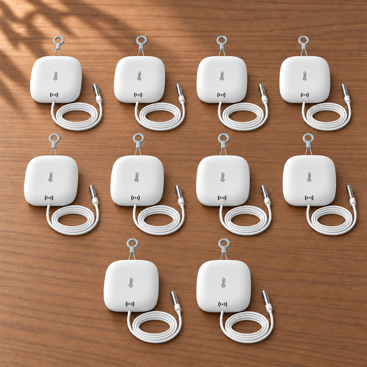 YoLink Weatherproof Temperature Sensor with Probe, 10-Pack — arranged main components