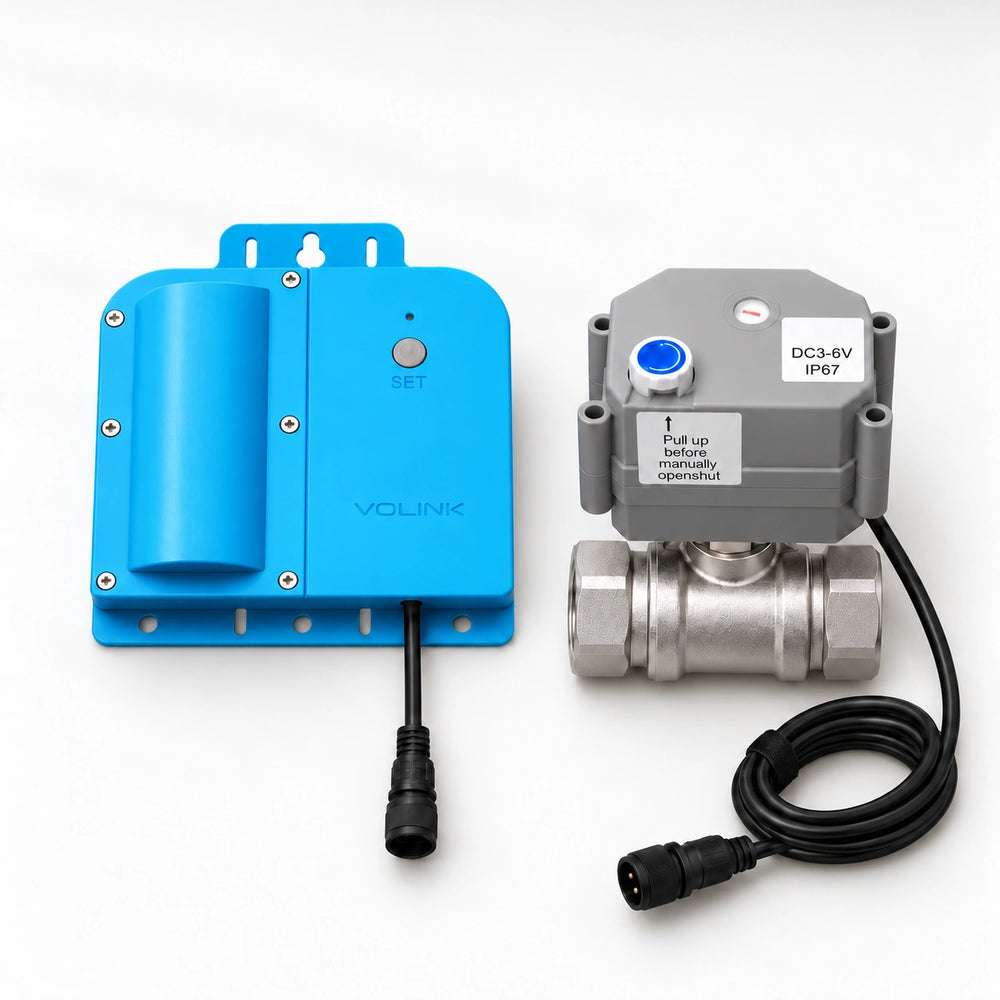 YoLink X3 Valve Controller Kit with Motorized Valve — arranged main components