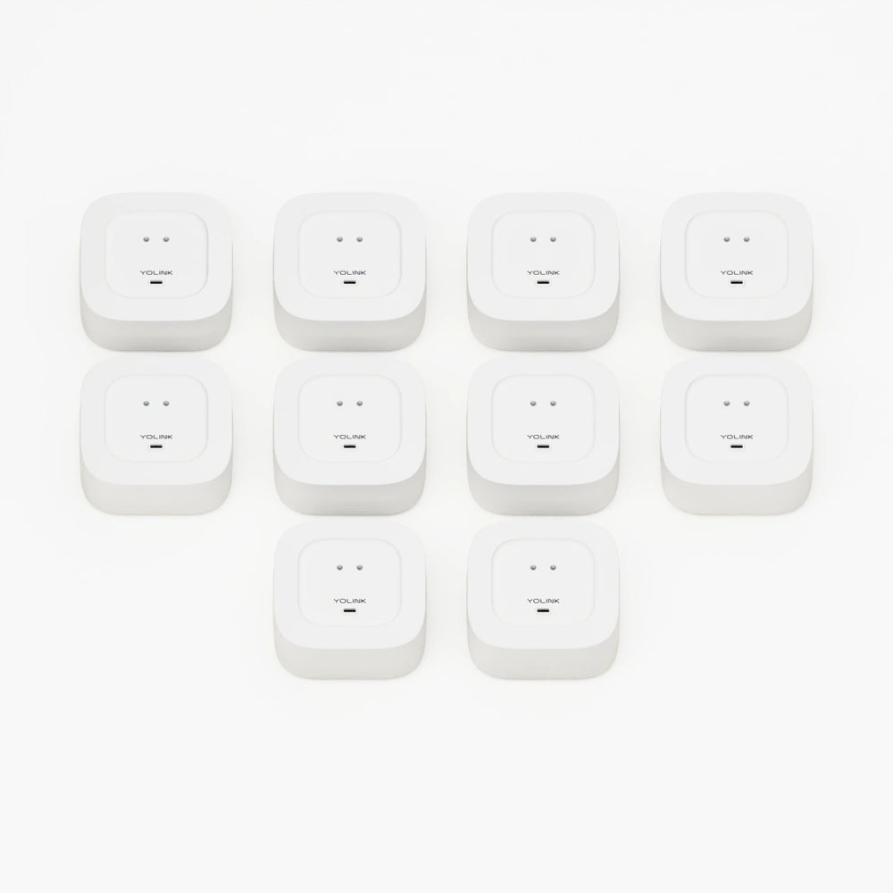 YoLink Water Leak Sensor 4, 10-Pack — arranged main components