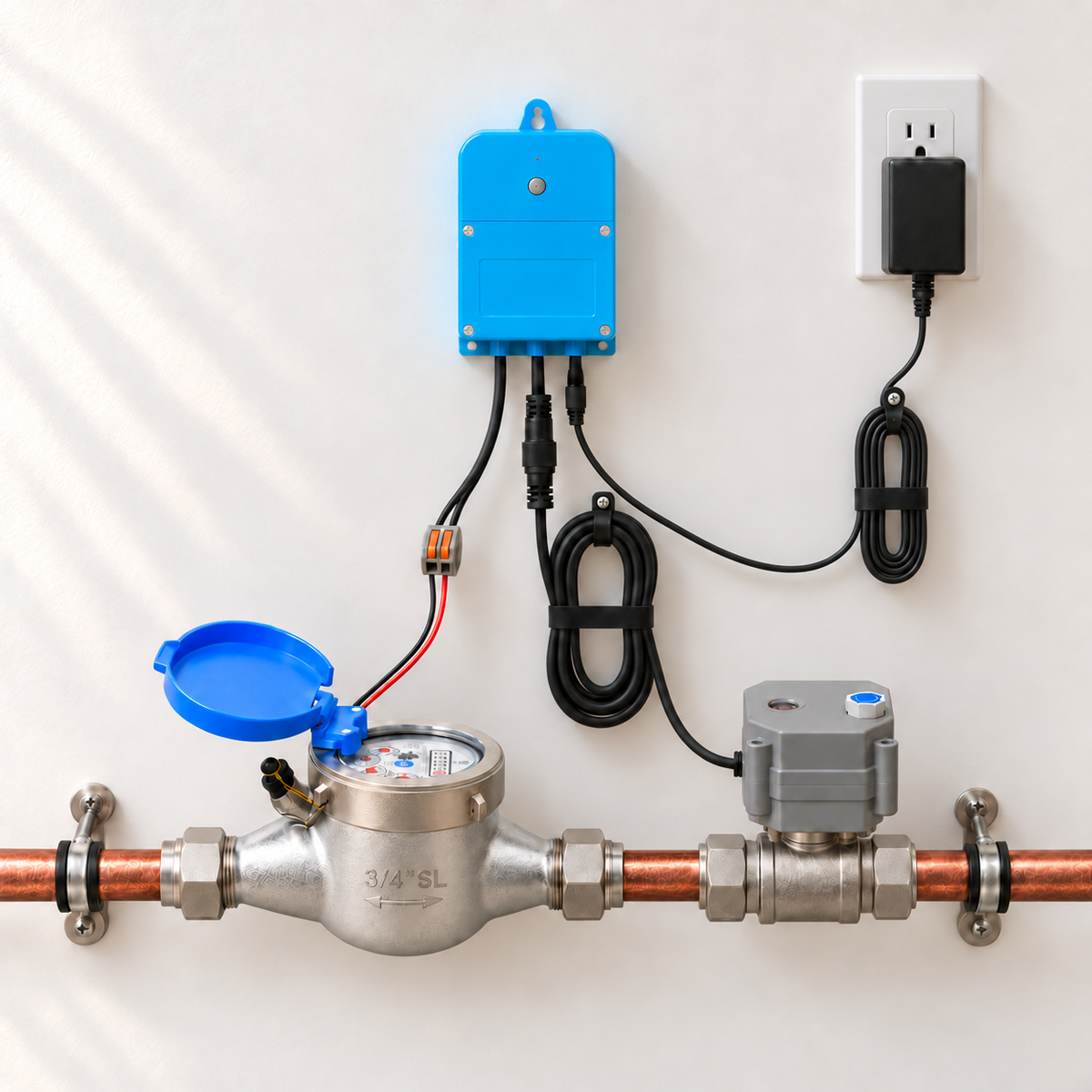 YoLink FlowSmart Control Kit with Meter & Motorized Valve — representative natural-use view