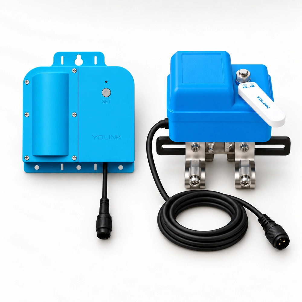 YoLink X3 Valve Controller Kit with EVO Valve Operator — arranged main components