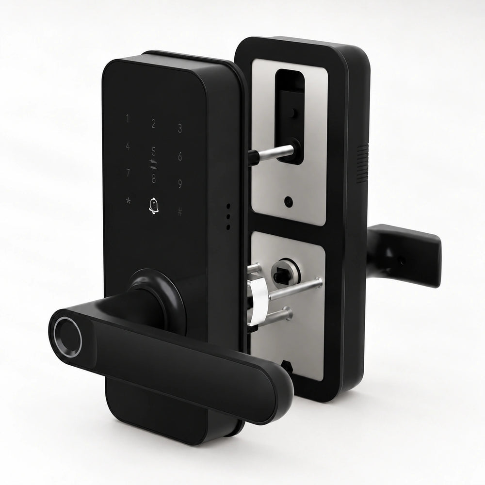 YoLink Smart Lever Lock with Fingerprint — product-only photograph