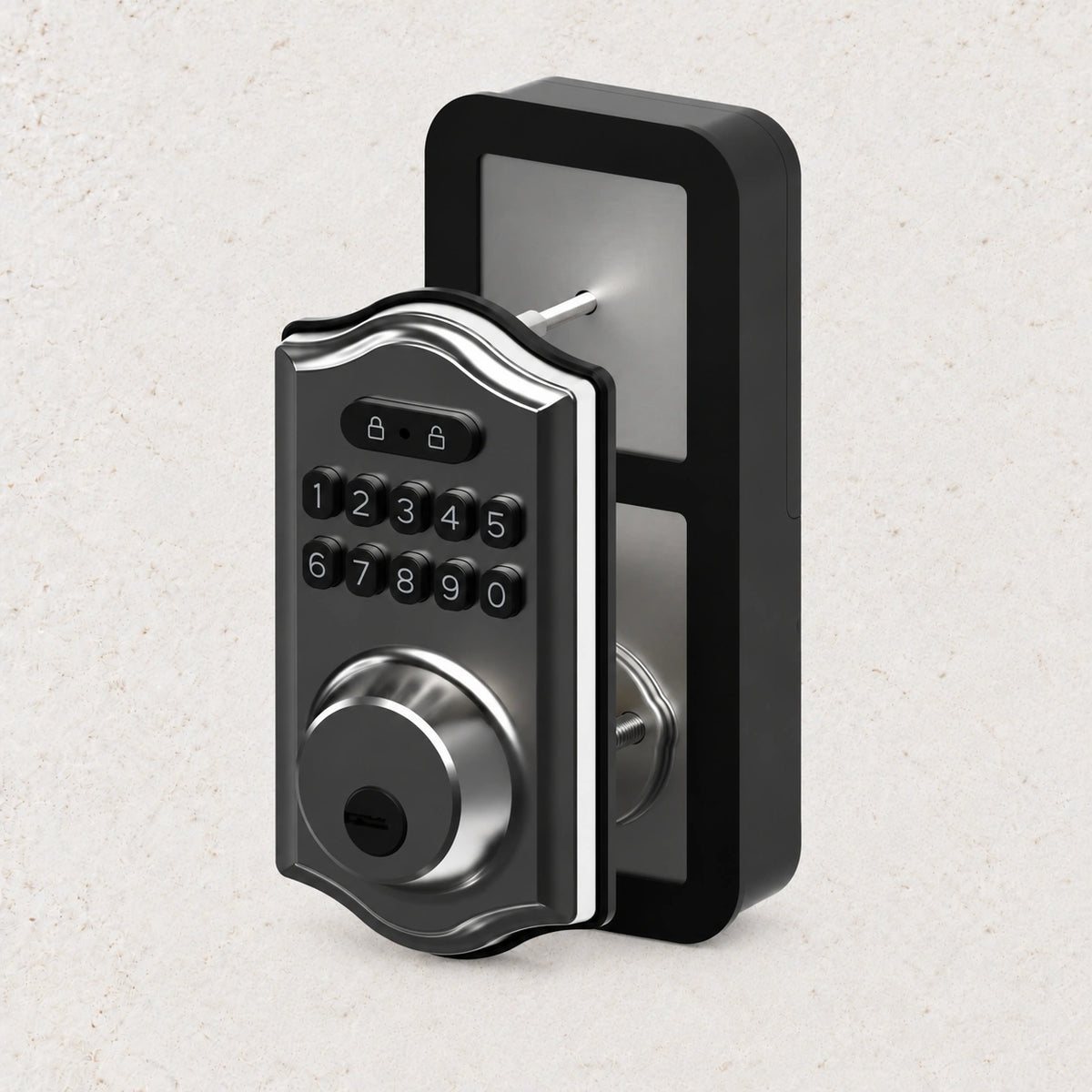 YoLink Smart Deadbolt Lock with Keypad — arranged product-only photograph on a subtle white textured surface