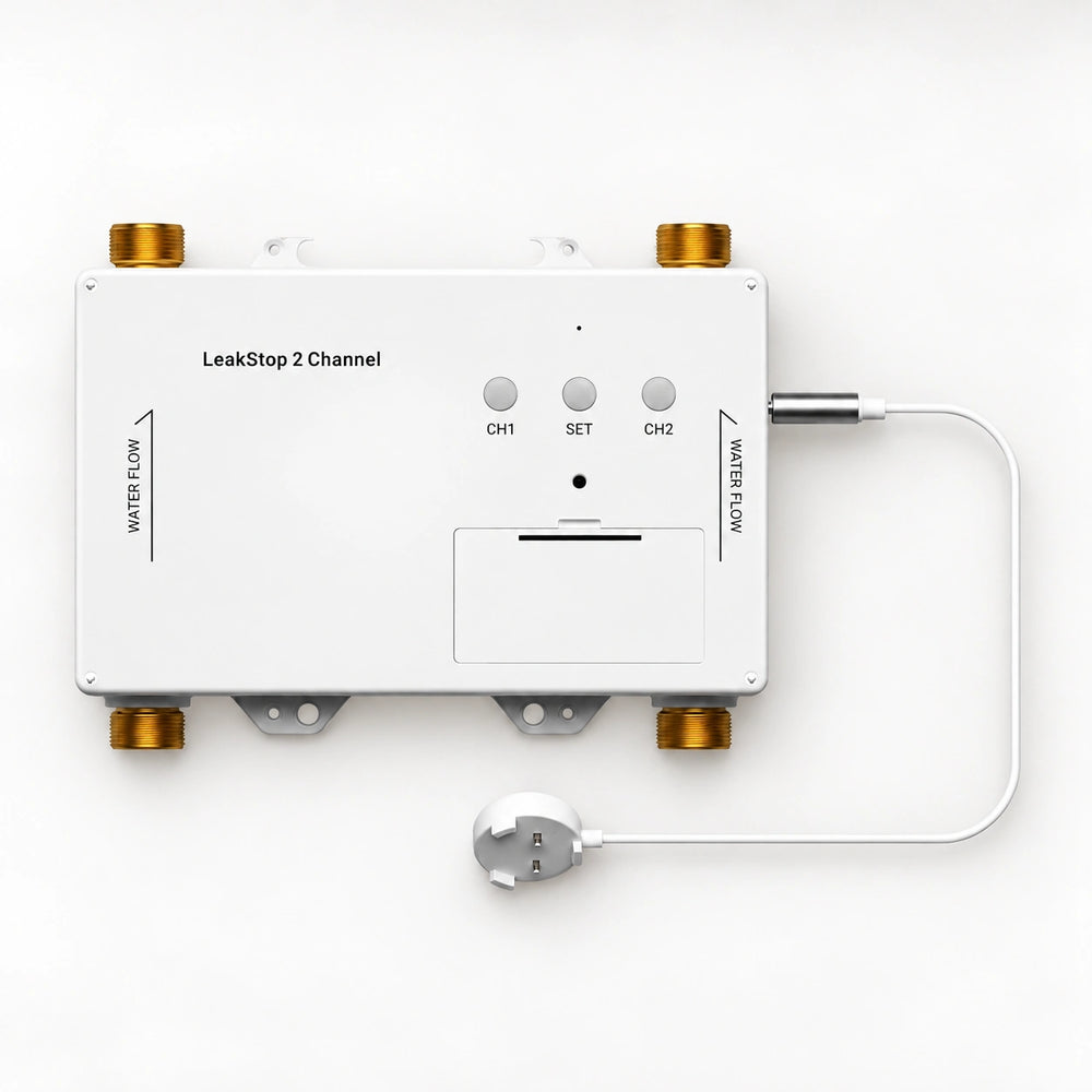 YoLink LeakStop 2-Channel Leak Detector — product-only photograph