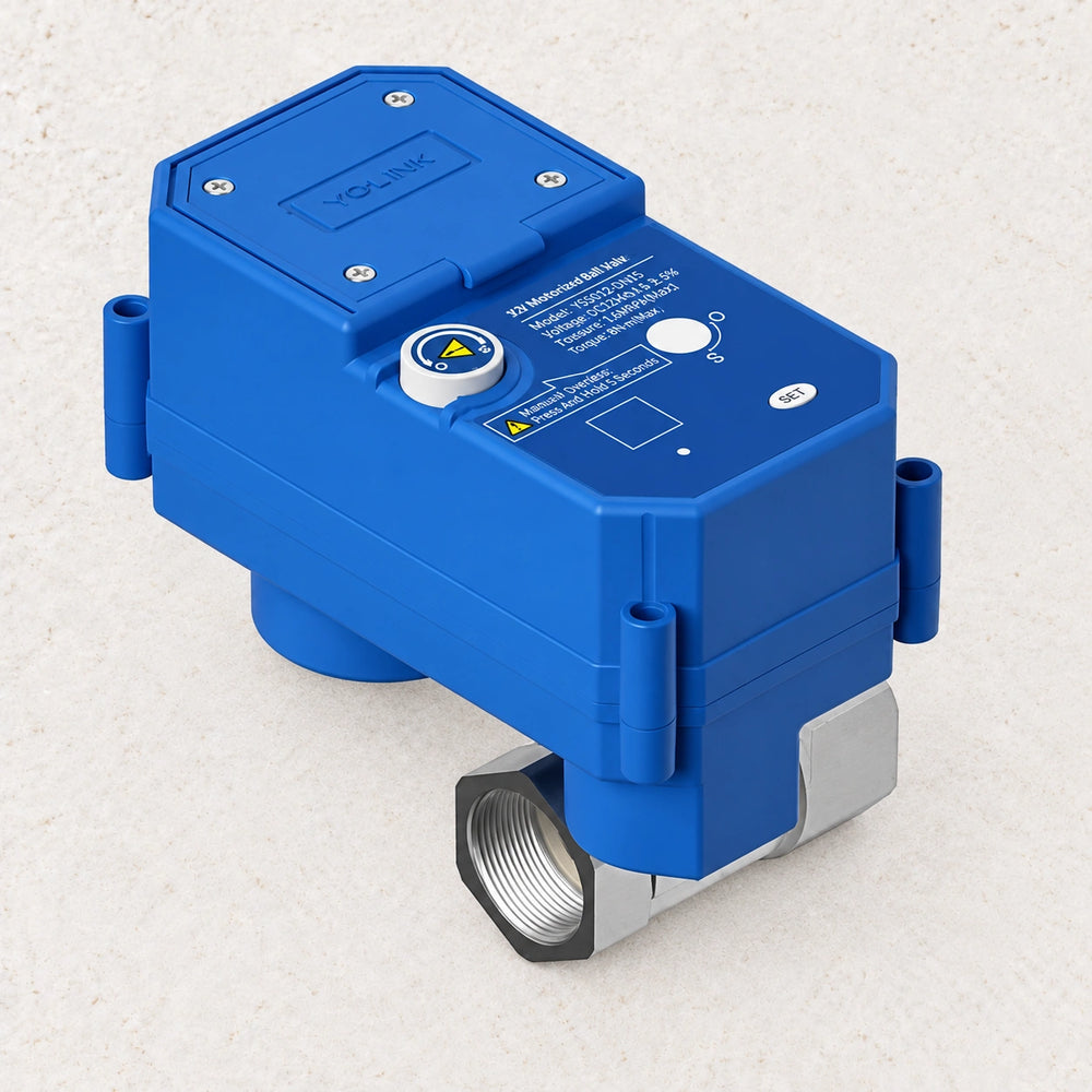 YoLink X3 Smart Stainless Steel Motorized Ball Valve — product-only photograph