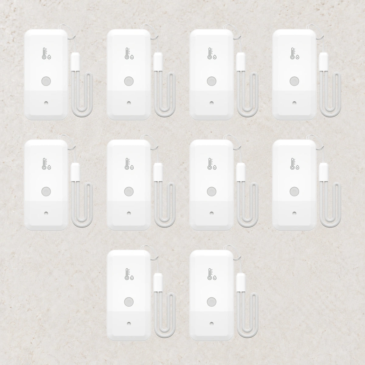 YoLink Temperature & Humidity Sensor YS8007, 10-Pack — arranged product-only photograph on a subtle white textured surface