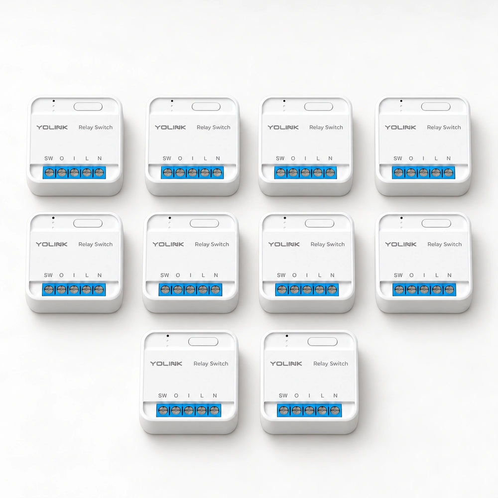 YoLink Relay Switch with Power Monitoring, 10-Pack — arranged main components