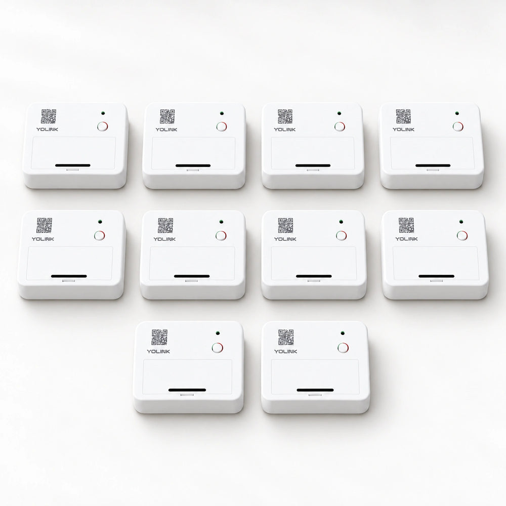 YoLink Vibration Sensor, 10-Pack — arranged main components