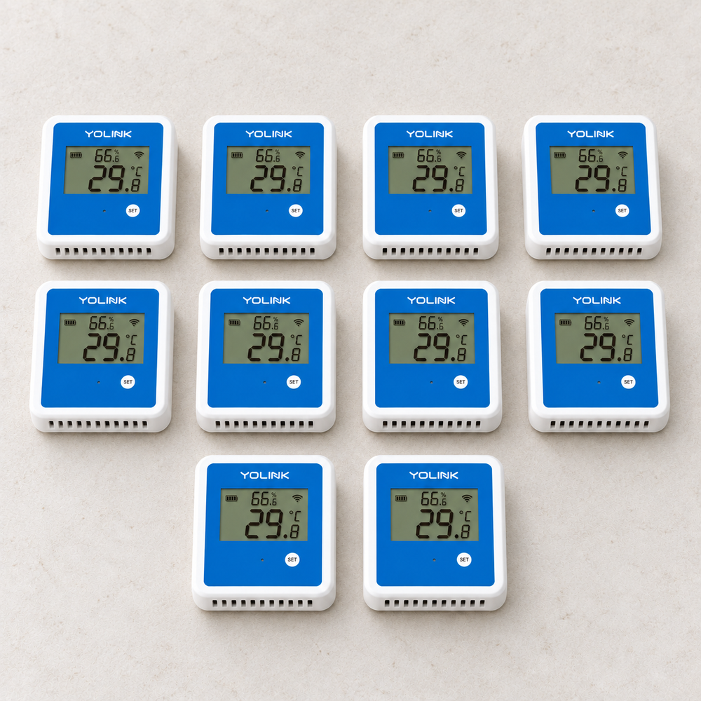 YoLink X3 Outdoor Temperature & Humidity Sensor, 10-Pack — arranged main components