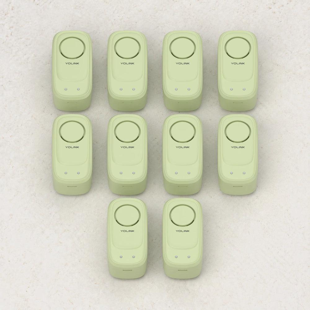 YoLink Water Leak Sensor 5, 10-Pack — arranged main components