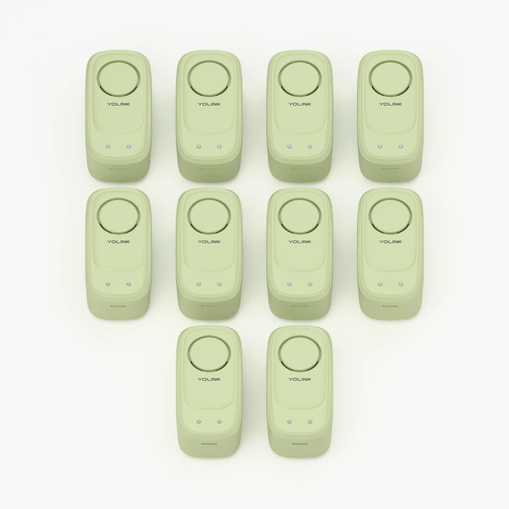 YoLink Water Leak Sensor 5, 10-Pack — arranged main components