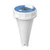 YoLink floating pool thermometer with a blue digital display and white floating housing.