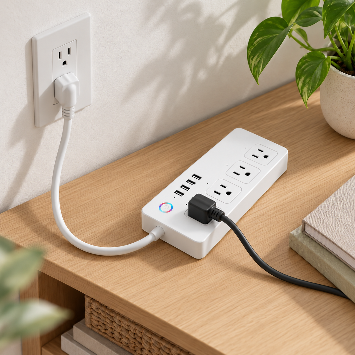 YoLink Smart Power Strip in a natural home setting