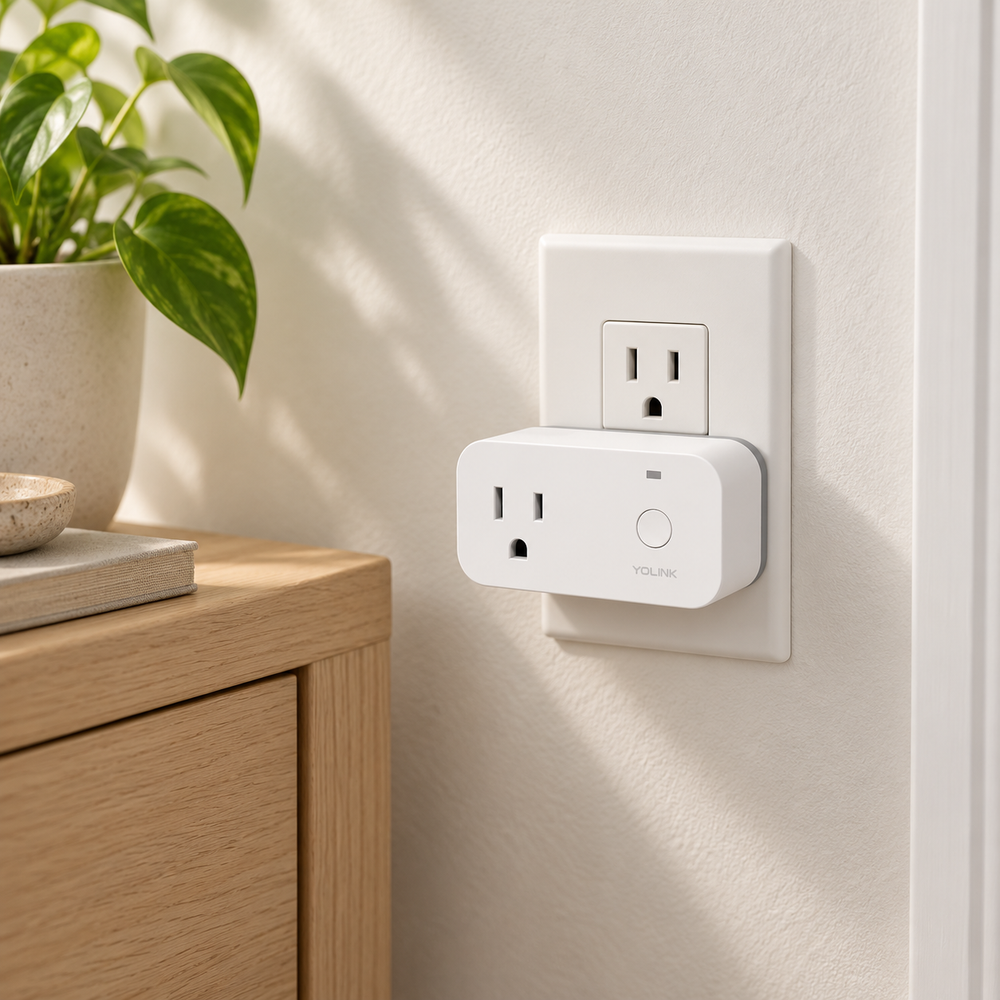 YoLink Smart Plug with Power Monitoring in a natural home setting