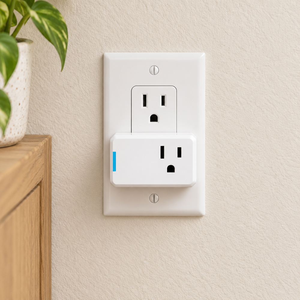 YoLink Plug Mini Smart Plug in a natural home setting