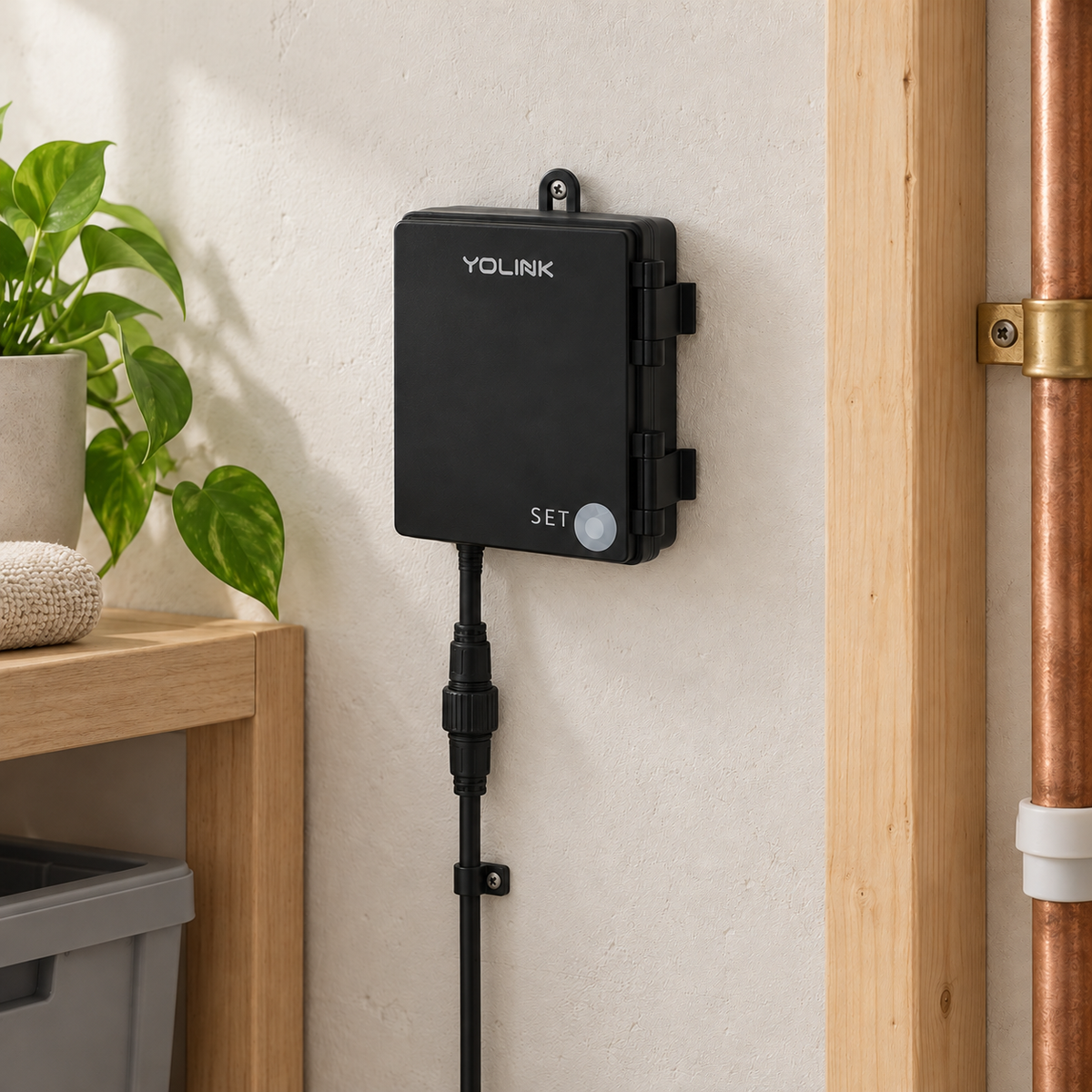 YoLink Water Valve Controller in a natural installed setting