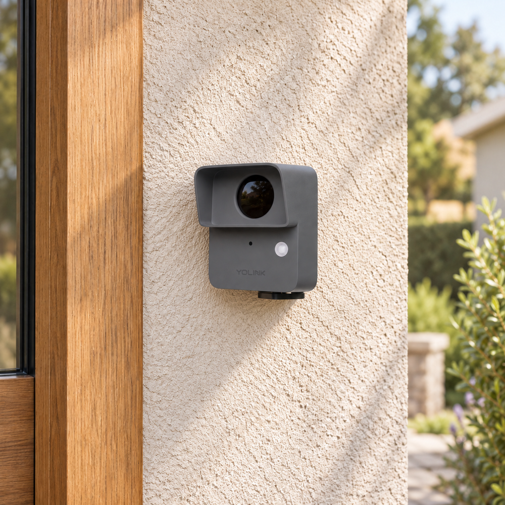 YoLink Outdoor Motion Sensor in a natural home setting