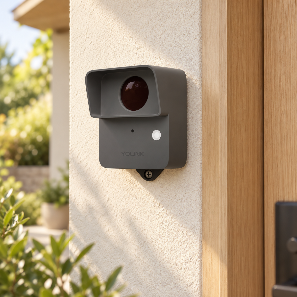 YoLink Outdoor Motion Sensor in a natural home setting