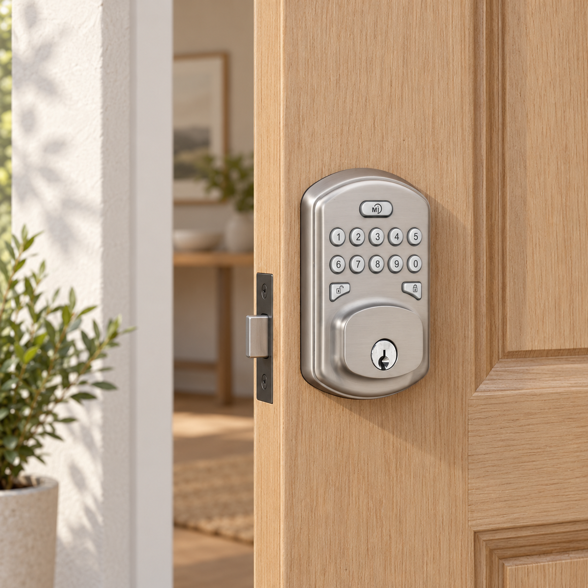 YoLink Smart Lock M1 in a natural home setting