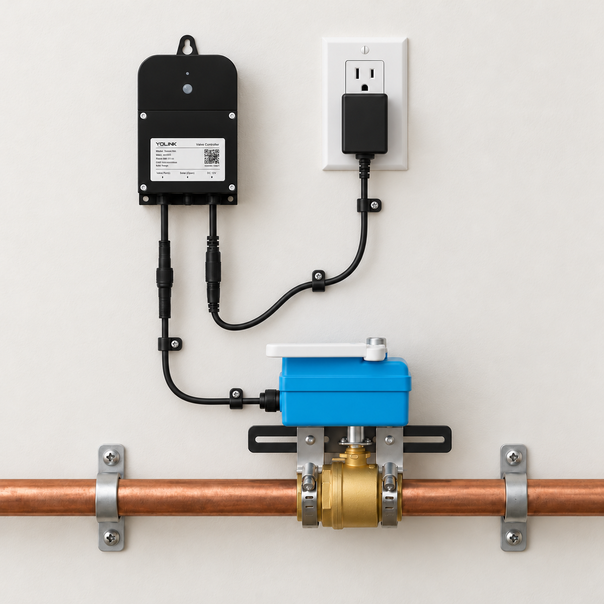 YoLink Valve Controller 2 Kit with EVO Valve Operator in a natural installed setting